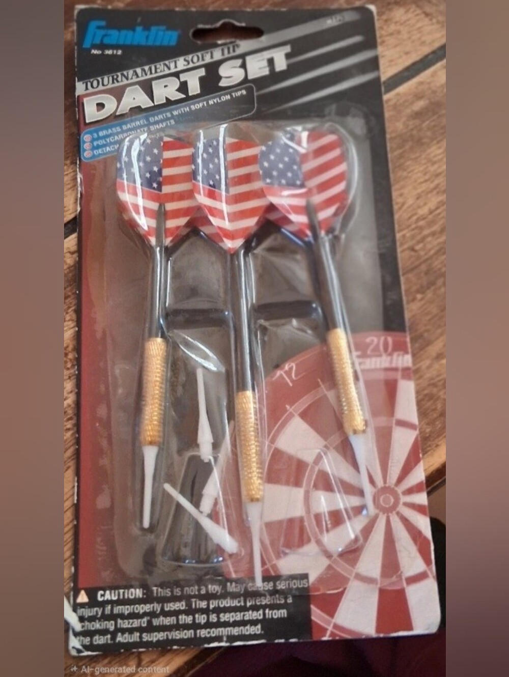 Vintage 90s New in Package Franklin Tournament Soft Tip Dart Set - USA